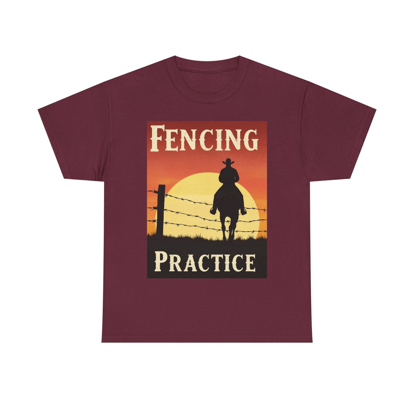Fencing Practice! Western Cowboy Graphic T-shirt