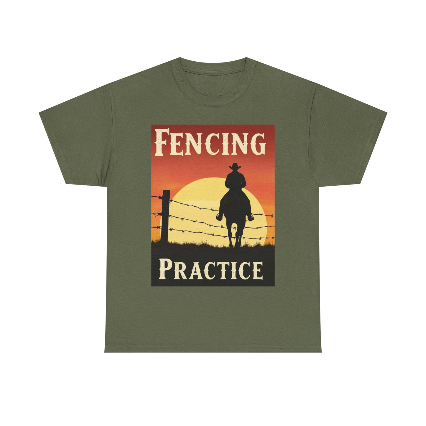 Fencing Practice! Western Cowboy Graphic T-shirt