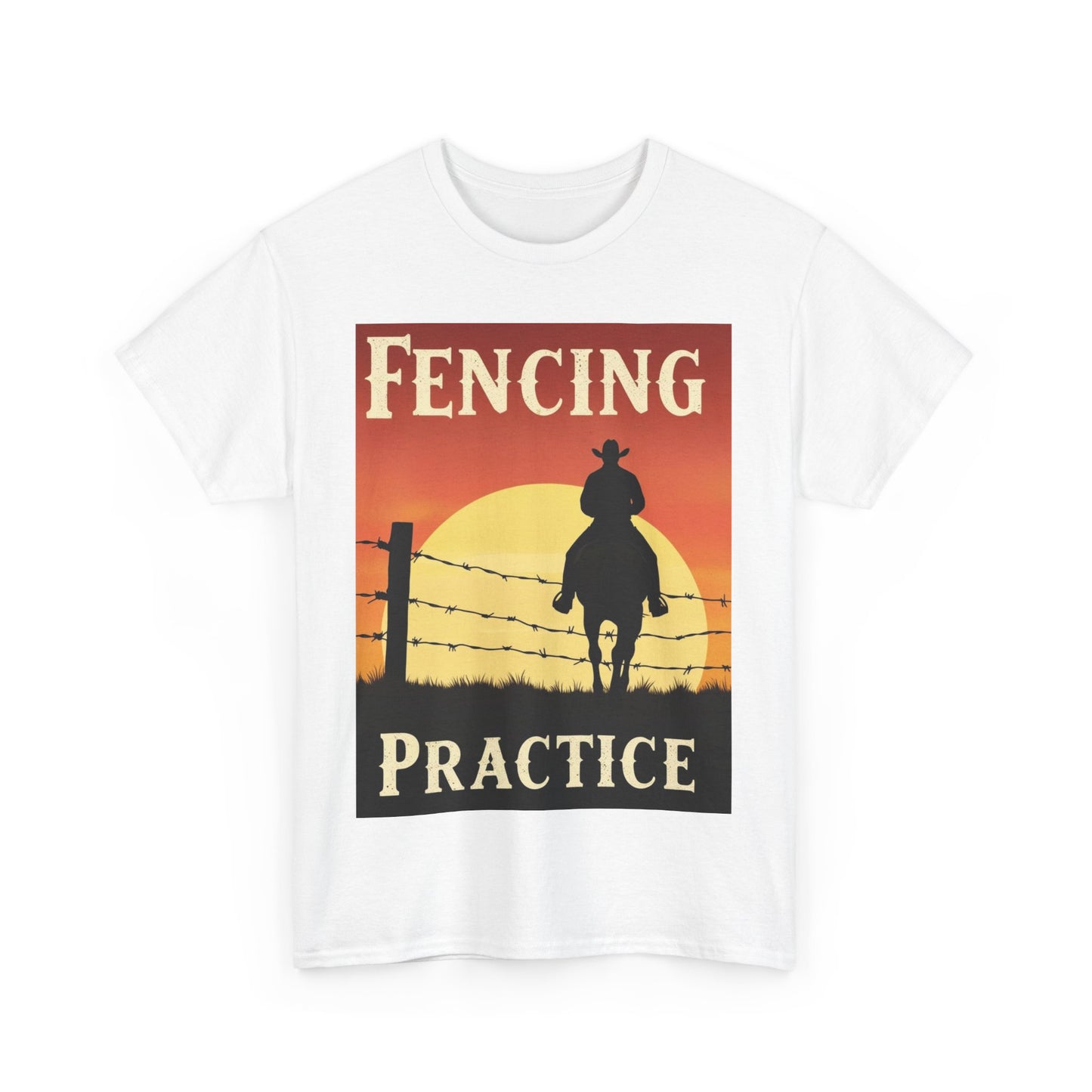 Fencing Practice! Western Cowboy Graphic T-shirt