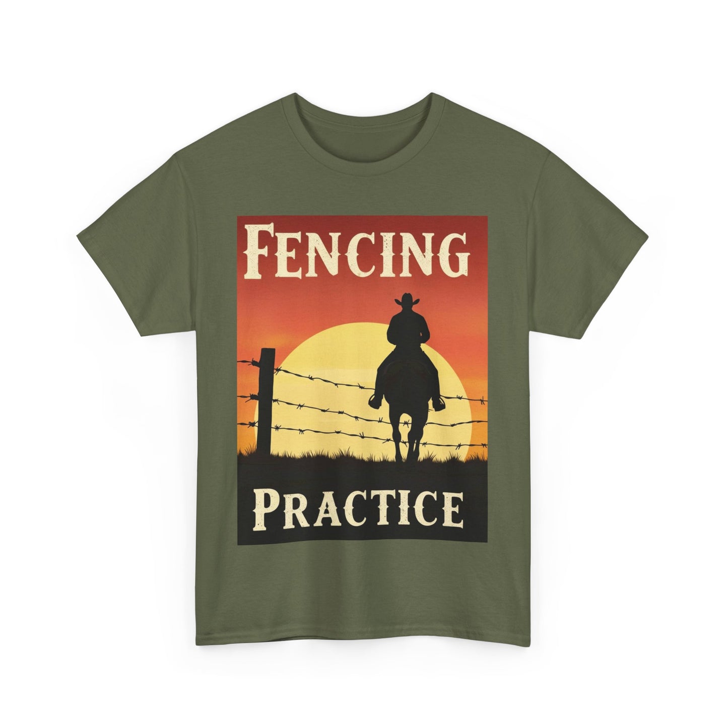 Fencing Practice! Western Cowboy Graphic T-shirt