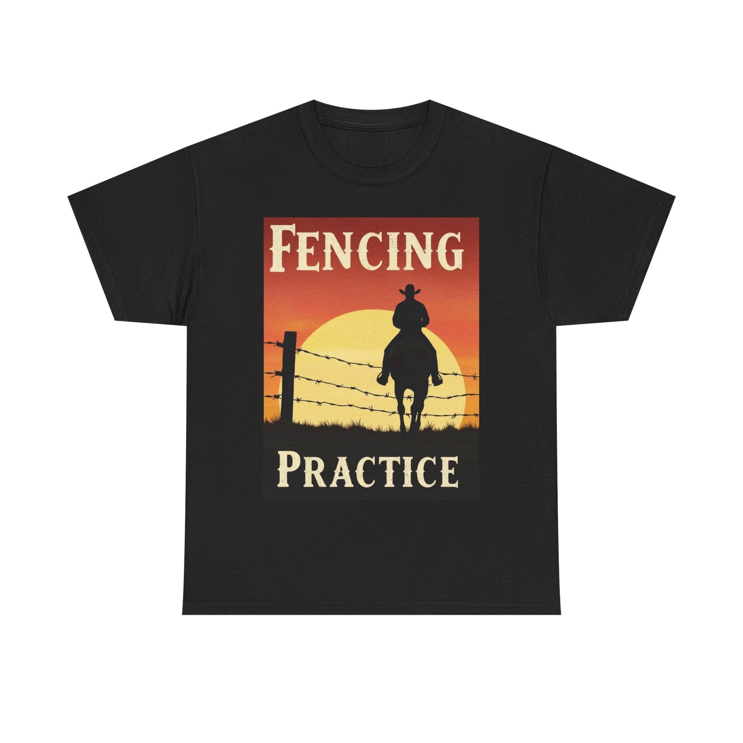 Fencing Practice! Western Cowboy Graphic T-shirt