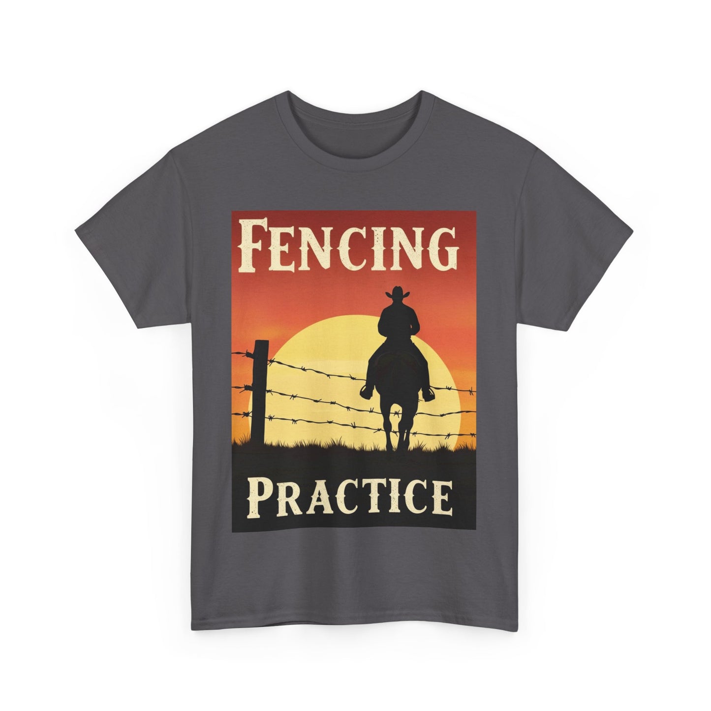 Fencing Practice! Western Cowboy Graphic T-shirt