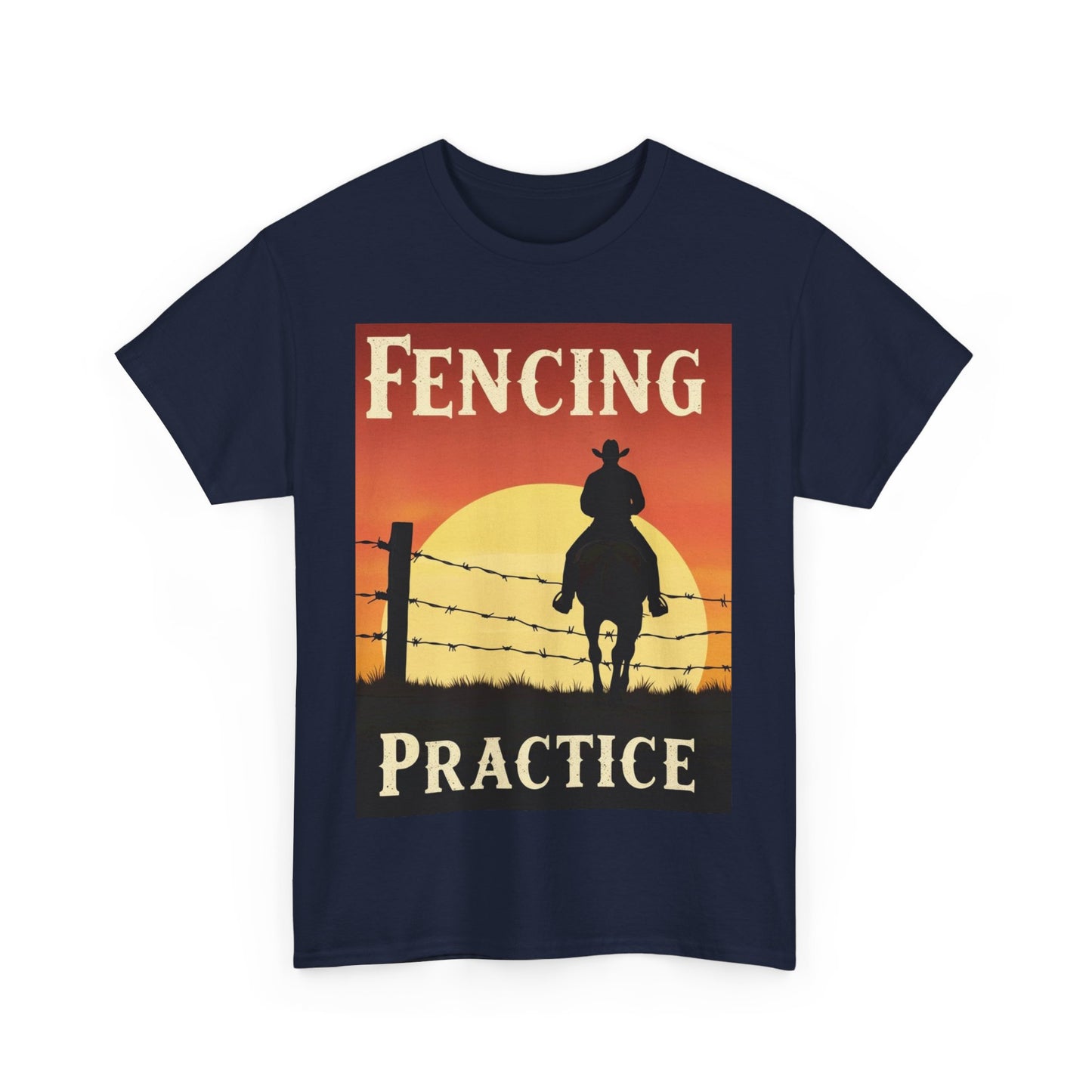 Fencing Practice! Western Cowboy Graphic T-shirt