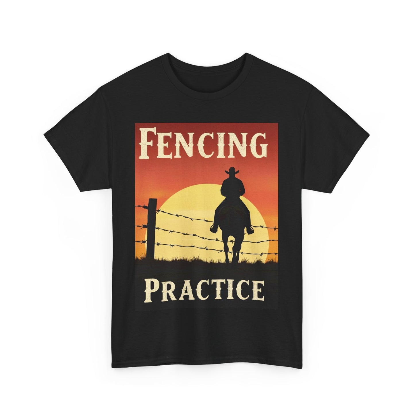 Fencing Practice! Western Cowboy Graphic T-shirt